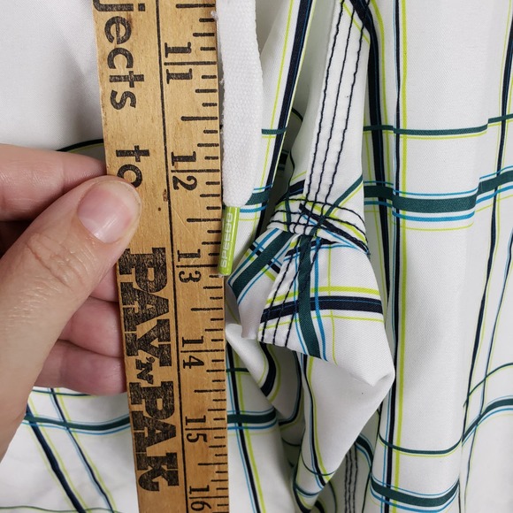 Speedo Men's Size L Cargo Swim Trunks White Green Plaid With Liner 90s Style - Picture 5 of 8